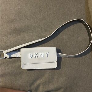DKNY White Logo Belt Bag